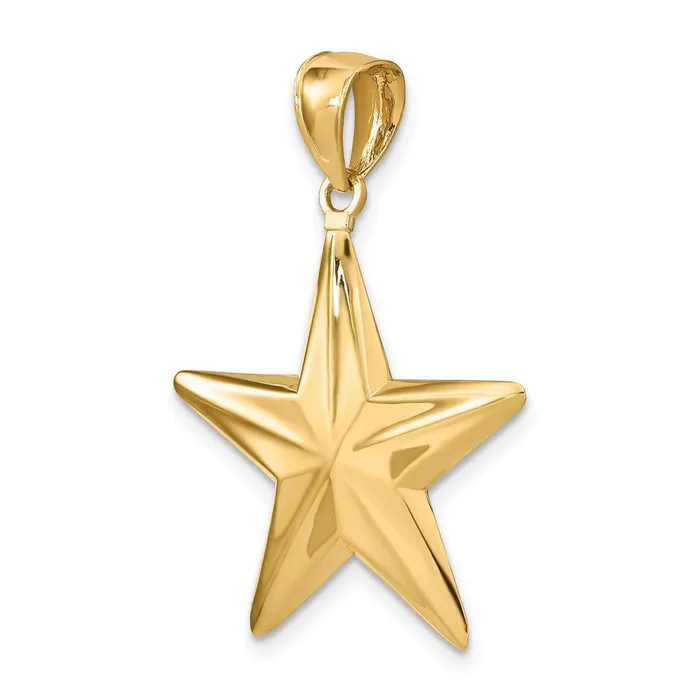 Charm Necklaces Goldia 14k Yellow Gold 3D Nautical Star Charm