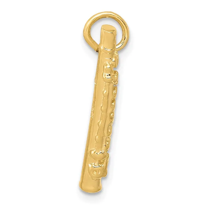 Charm Necklaces Goldia 14k Yellow Gold 3D Polished Flute Charm
