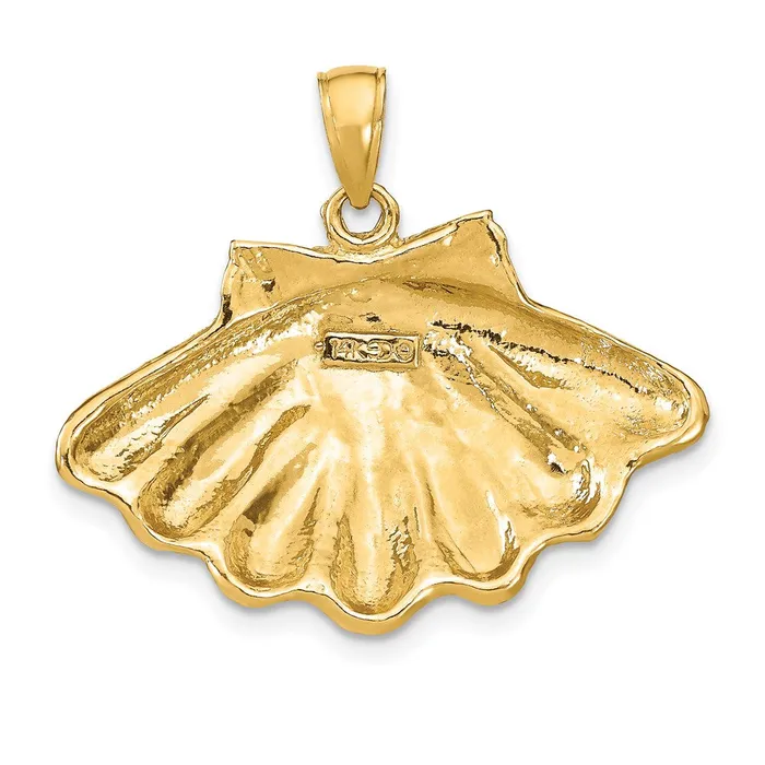 Charm Necklaces Goldia 14k Yellow Gold Clam Shell Charm