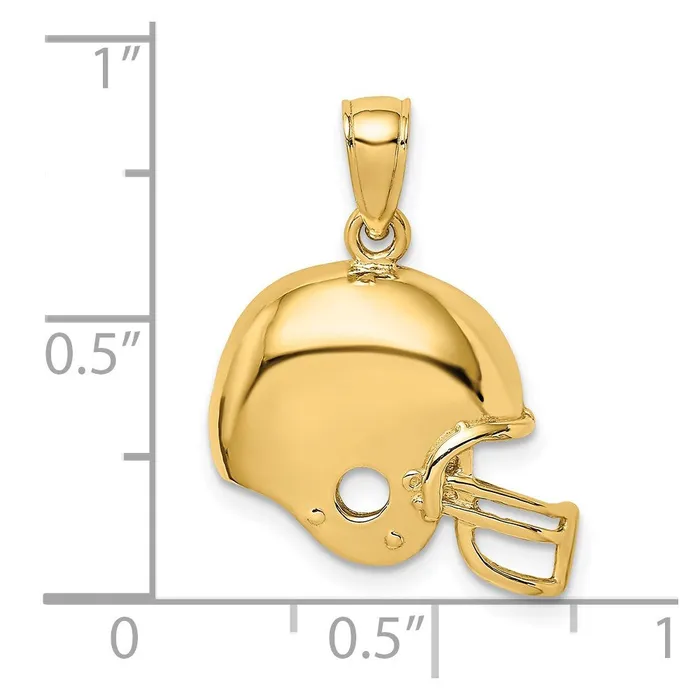 Charm Necklaces Goldia 14k Yellow Gold Football Helmet Charm