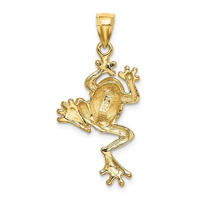 Charm Necklaces Goldia 14k Yellow Gold Frog w Textured Back Charm