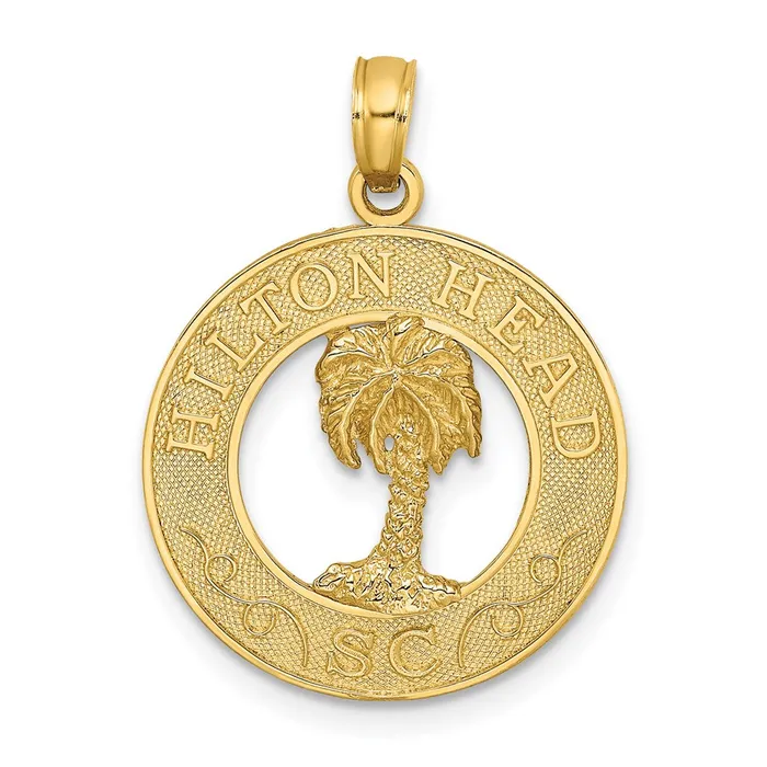 Charm Necklaces Goldia 14k Yellow Gold HILTON HEAD SC Palm Tree Charm