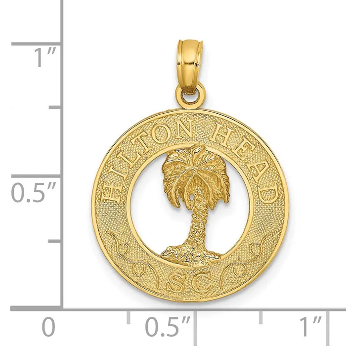 Charm Necklaces Goldia 14k Yellow Gold HILTON HEAD SC Palm Tree Charm