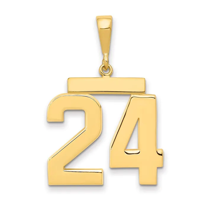 Charm Necklaces Goldia 14k Yellow Gold Large Polished Number 24 Charm