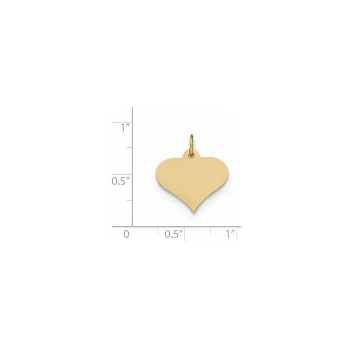 Charm Necklaces Goldia 14k Yellow Gold Plain 035 Gauge Engraveable Heart Disc Charm