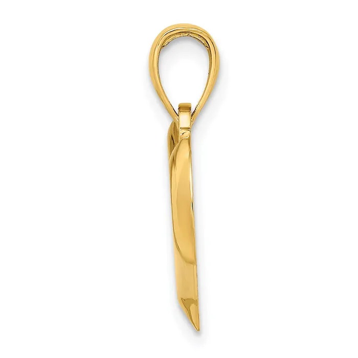 Charm Necklaces Goldia 14k Yellow Gold Polished Teardrop Heart Charm