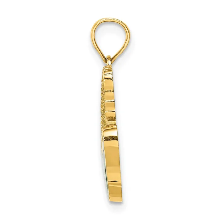 Charm Necklaces Goldia 14k Yellow Gold w Enamel Corn with Peeled Husk Charm