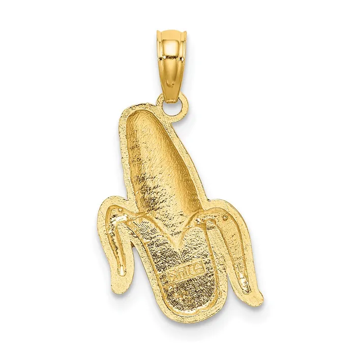 Charm Necklaces Goldia 14k Yellow Gold w Enamel Corn with Peeled Husk Charm