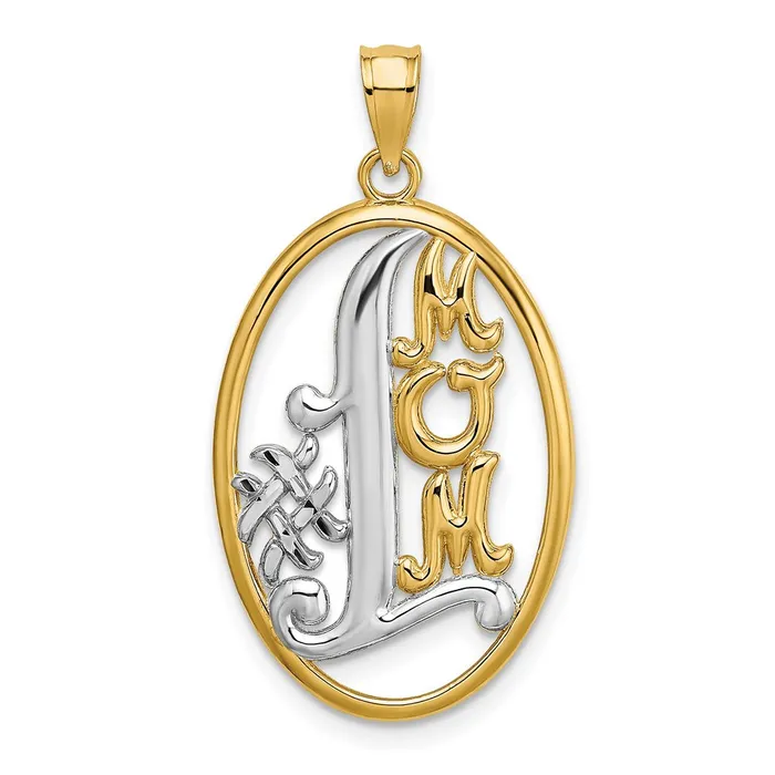 Charm Necklaces Goldia 14k Yellow u0026 Rhodium Gold w Rhodium 1 MOM Oval Charm Charm Necklaces Goldia 14k Yellow u0026 Rhodium Gold w Rhodium 1 MOM Oval Charm