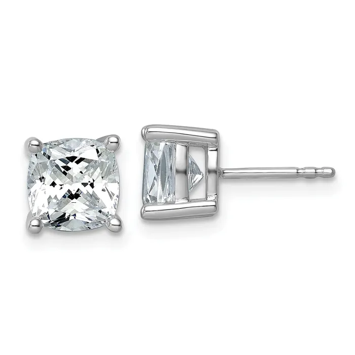 Earrings 14k White Gold 4 ctw Certified Lab Grown Diamond VSSI G Cushion 4 Prong Heavy Wt Stud Earrings Goldia Earrings 14k White Gold 4 ctw Certified Lab Grown Diamond VSSI G Cushion 4 Prong Heavy Wt Stud Earrings Goldia