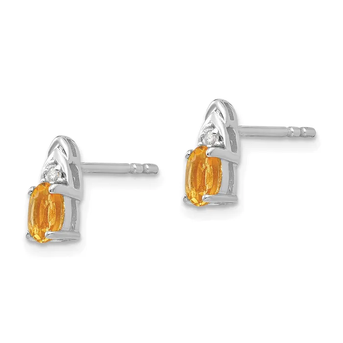 Earrings 14k White Gold Citrine Diamond Earring goldiaca