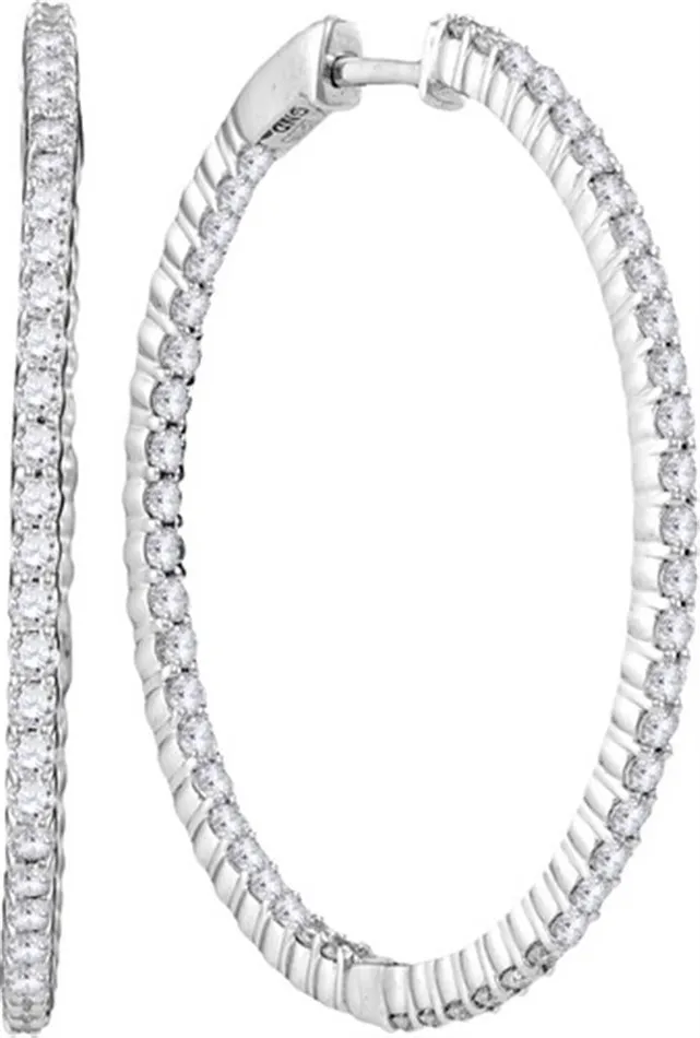 Earrings gndatlanta 2 CTWDiamond HOOPS EARRINGS