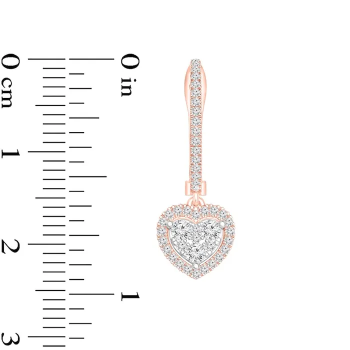 Earrings Goldia 038 CT TW Composite Diamond Heart Frame Drop Earrings in 10K TwoTone Gold Earrings Goldia 038 CT TW Composite Diamond Heart Frame Drop Earrings in 10K TwoTone Gold