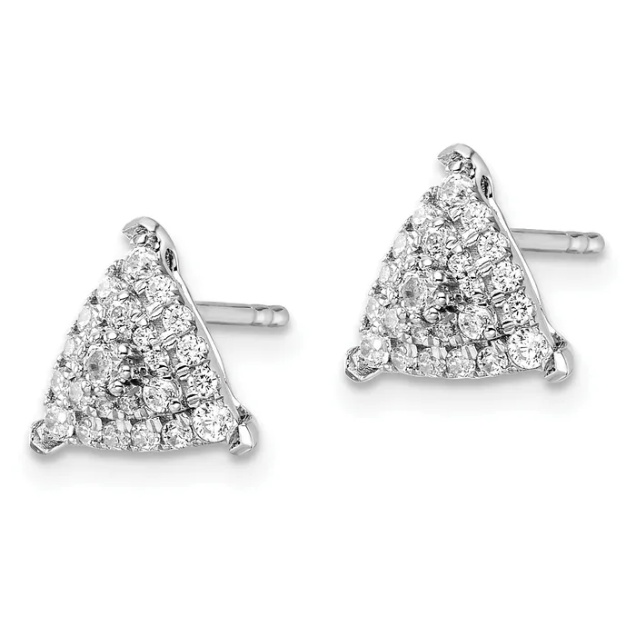 Earrings Goldia 14k White Gold 12 Ct Lab Grown Diamond VSSI G Triangle Cluster Post Earrings