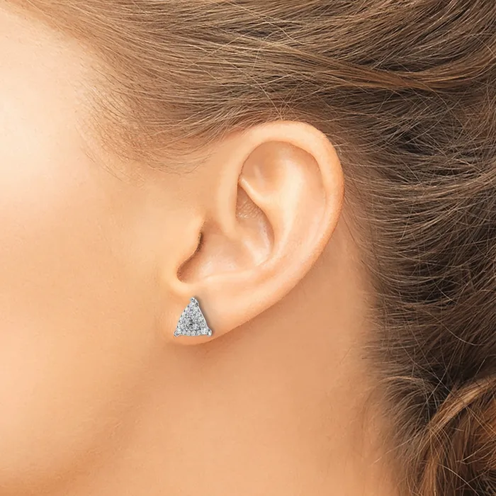 Earrings Goldia 14k White Gold 12 Ct Lab Grown Diamond VSSI G Triangle Cluster Post Earrings
