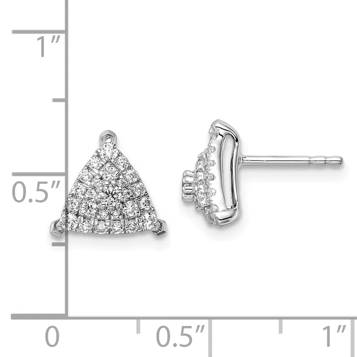 Earrings Goldia 14k White Gold 12 Ct Lab Grown Diamond VSSI G Triangle Cluster Post Earrings