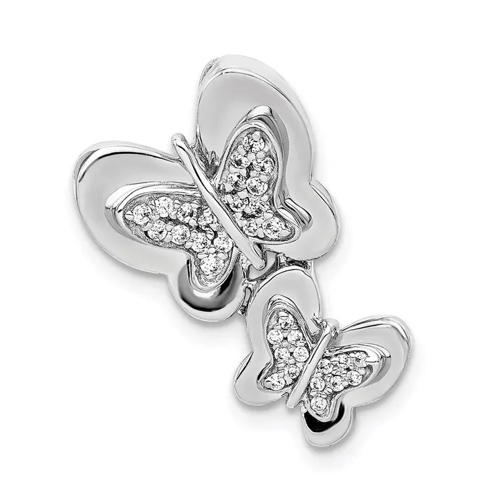 Earrings Goldia 14k White Gold 16ct Real Diamond Butterfly Chain Slide