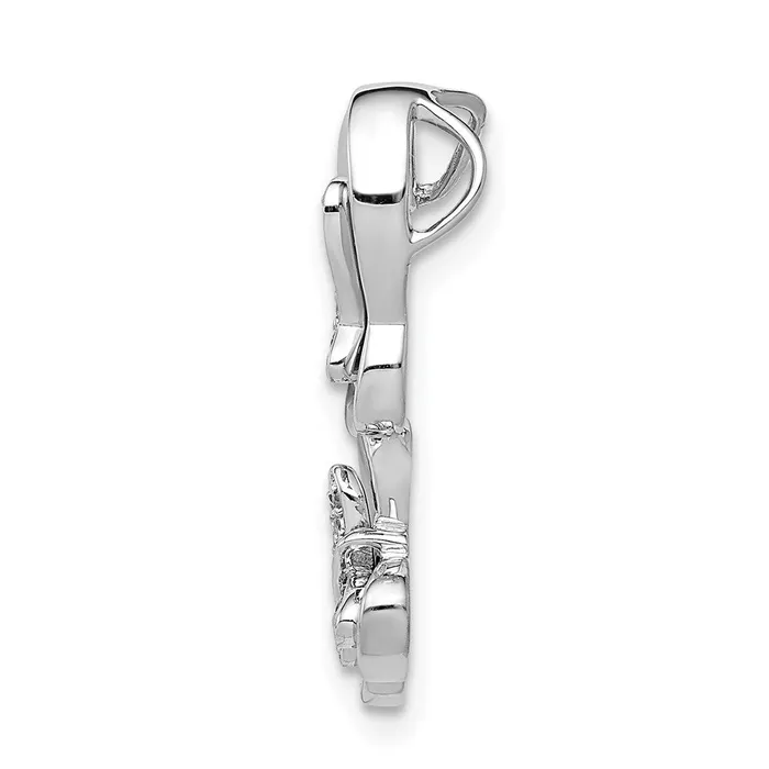 Earrings Goldia 14k White Gold 16ct Real Diamond Butterfly Chain Slide