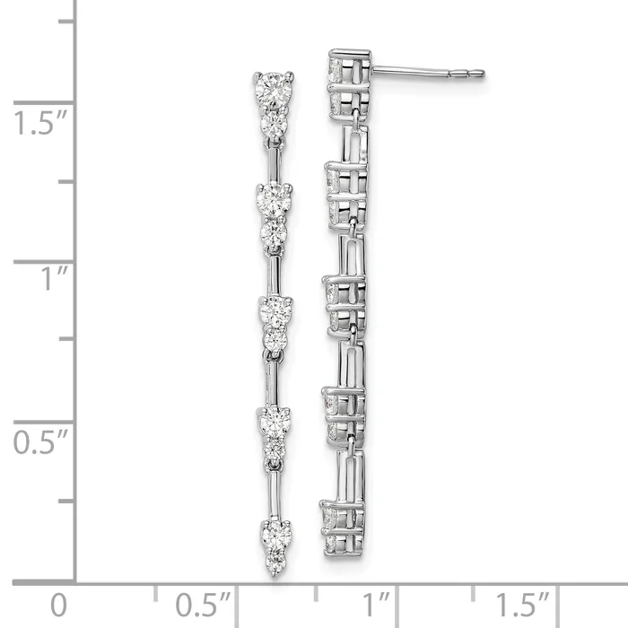 Earrings Goldia 14k White Gold 1 Ct Lab Grown Diamond VSSI G Dangle Post Earrings