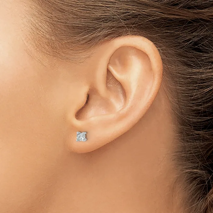 Earrings Goldia 14k White Gold 34 ctw Certified Lab Grown Diamond VSSI G Cushion 4 Prong Heavy Wt Stud Earrings