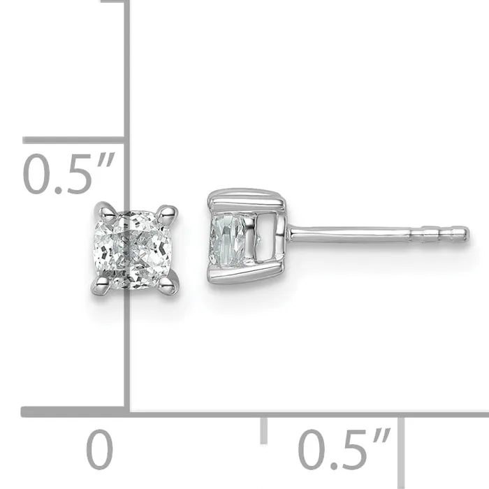 Earrings Goldia 14k White Gold 34 ctw Certified Lab Grown Diamond VSSI G Cushion 4 Prong Heavy Wt Stud Earrings