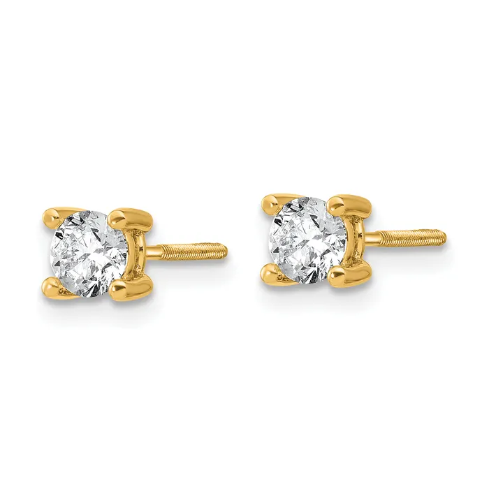 Earrings Goldia 14k Yellow Gold 23 ctw Certified Lab Grown Diamond VSSI G Round 4 Prong Heavy Wt Screwback Stud Earrings