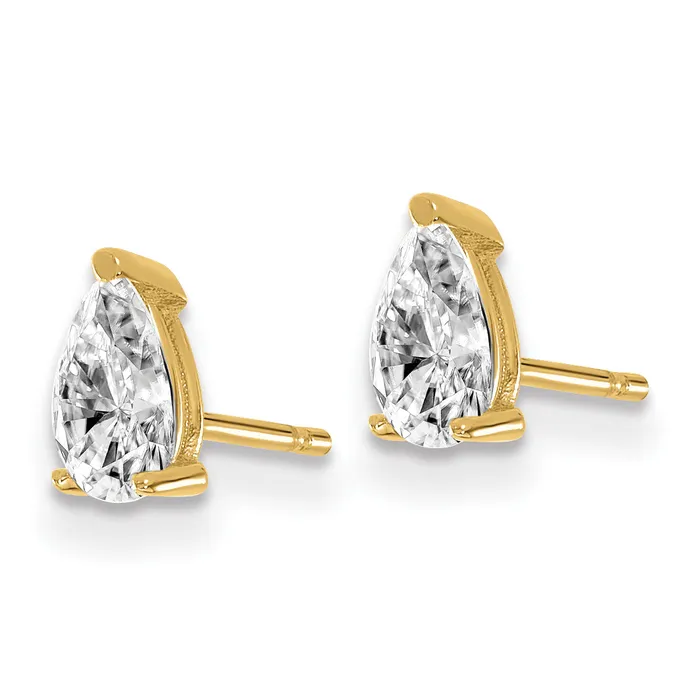 Earrings Goldia 14k Yellow Gold 23 ctw Lab Grown Diamond VSSI G Pear 4 Prong Heavy Wt Stud Earrings