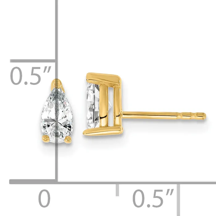 Earrings Goldia 14k Yellow Gold 23 ctw Lab Grown Diamond VSSI G Pear 4 Prong Heavy Wt Stud Earrings