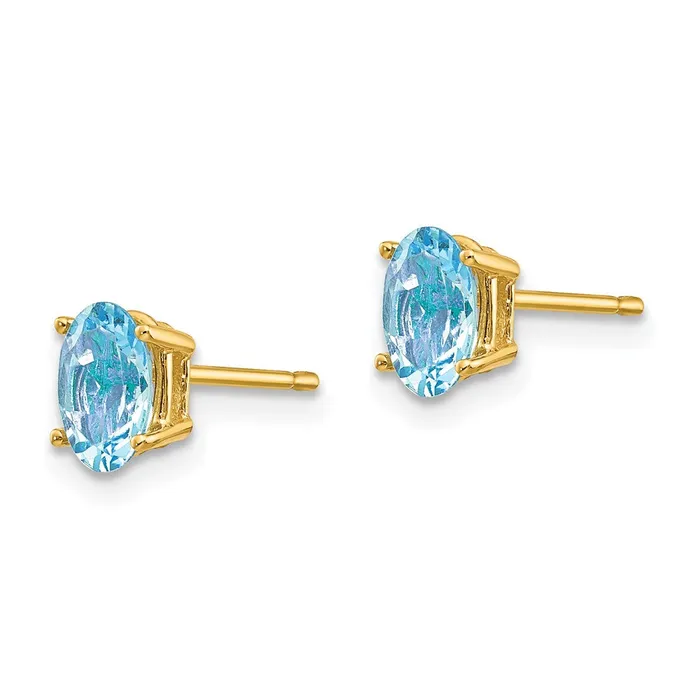 Earrings Goldia 14k Yellow Gold Aquamarine Post Earrings