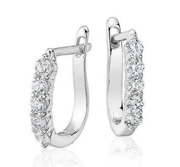 Earrings Goldiacom Real Diamond Hoop Earrings in Solid 14k Gold 34 ct Perfect Anniversary Gift Earrings Goldiacom Real Diamond Hoop Earrings in Solid 14k Gold 34 ct Perfect Anniversary Gift