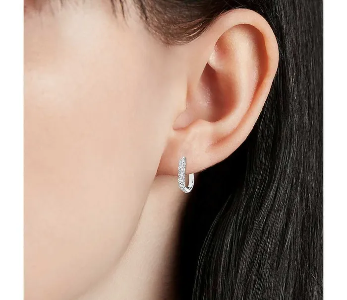 Earrings Goldiacom Real Diamond Hoop Earrings in Solid 14k Gold 34 ct Perfect Anniversary Gift