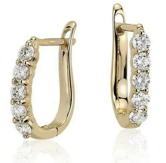Earrings Goldiacom Real Diamond Hoop Earrings in Solid 14k Gold 34 ct Perfect Anniversary Gift
