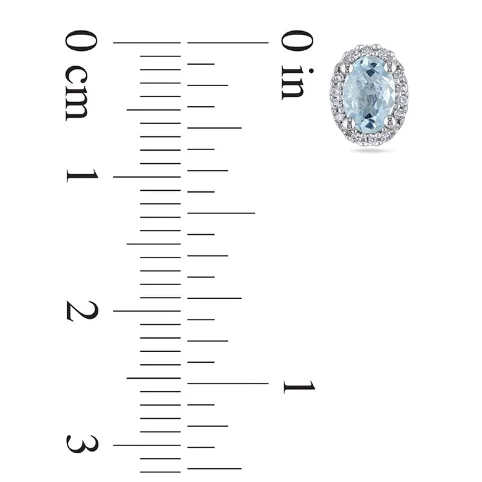 Earrings Goldia Oval Aquamarine and Diamond Accent Frame Stud Earrings in 10K White Gold Earrings Goldia Oval Aquamarine and Diamond Accent Frame Stud Earrings in 10K White Gold