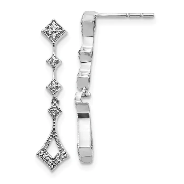 Earrings Goldia Solid 14k White Gold Simulated CZ Vintage Earrings