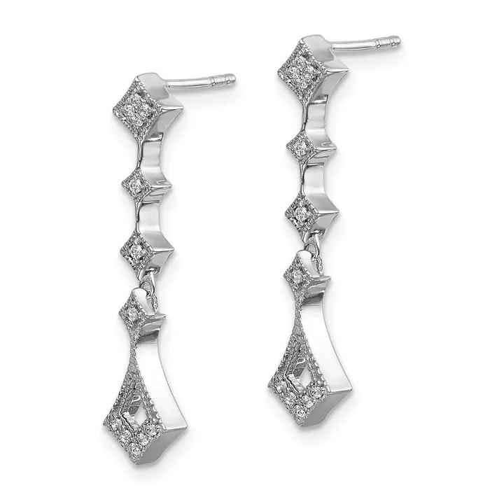 Earrings Goldia Solid 14k White Gold Simulated CZ Vintage Earrings Earrings Goldia Solid 14k White Gold Simulated CZ Vintage Earrings