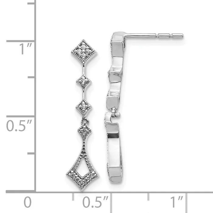 Earrings Goldia Solid 14k White Gold Simulated CZ Vintage Earrings Earrings Goldia Solid 14k White Gold Simulated CZ Vintage Earrings