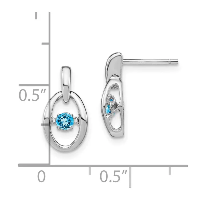 Earrings Goldia Sterling Silver Rhodium Blue Topaz Birthstone Vibrant Earrings