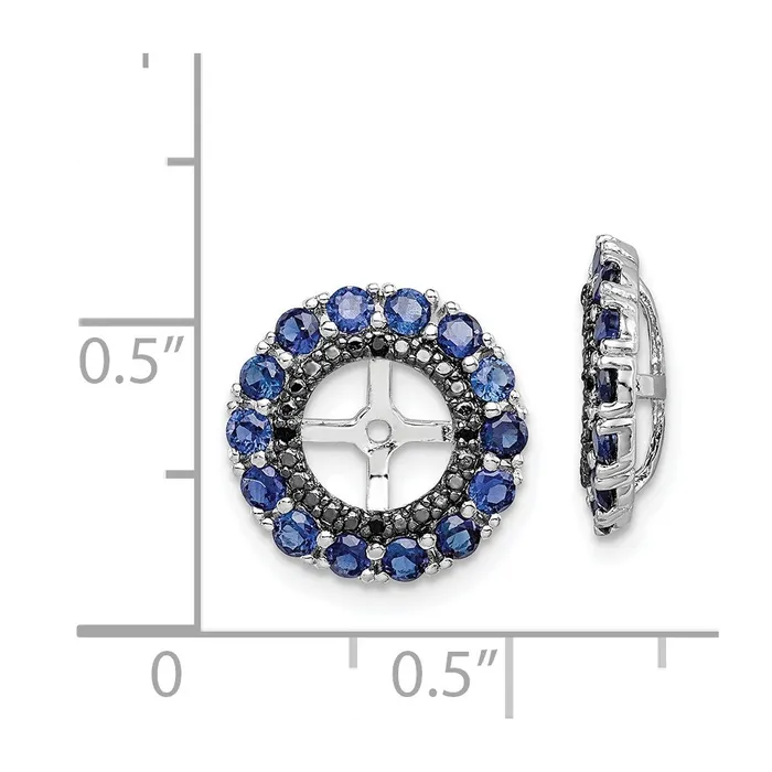 Earrings Goldia Sterling Silver Rhodium Created Sapphire u0026 Black Sapphire Earring Jacket