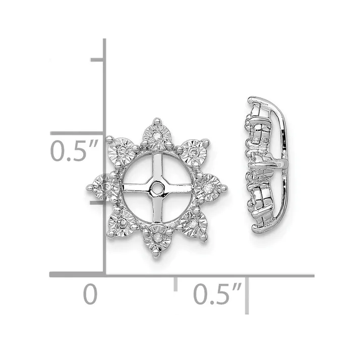Earrings Goldia Sterling Silver Rhodium Diamond Earring Jacket
