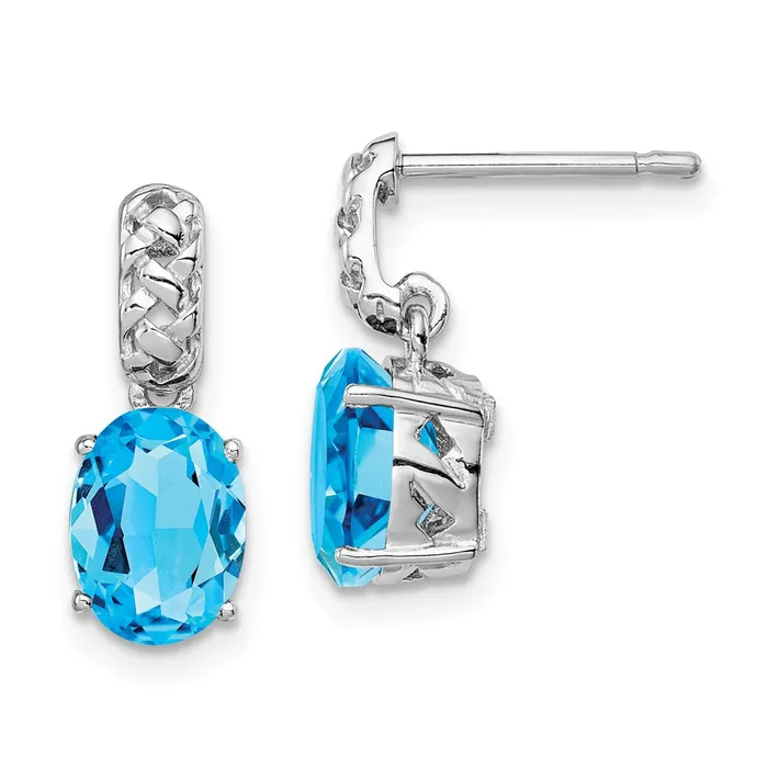 Earrings Goldia Sterling Silver Rhodiumplated Blue Topaz Earrings