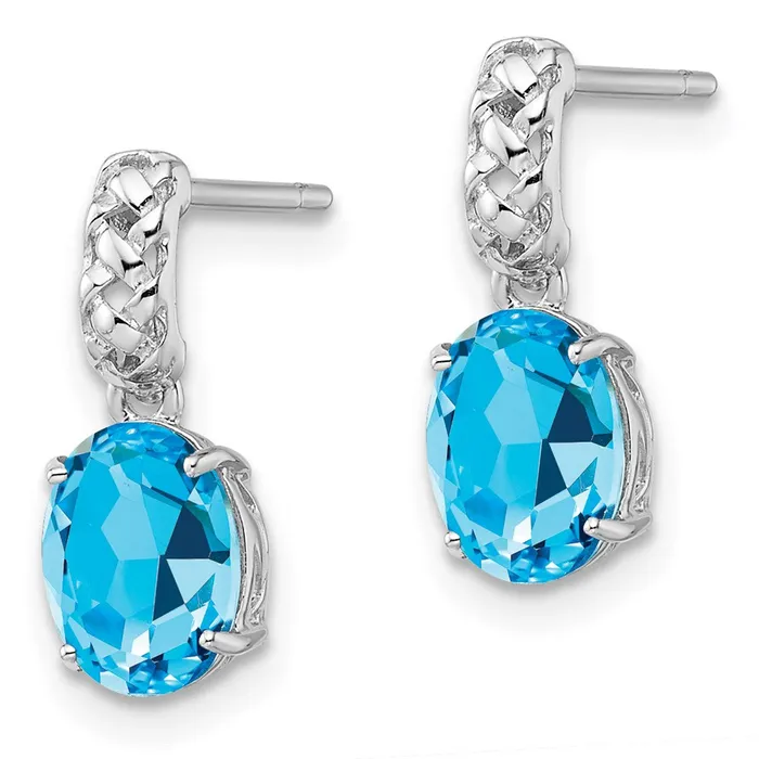 Earrings Goldia Sterling Silver Rhodiumplated Blue Topaz Earrings