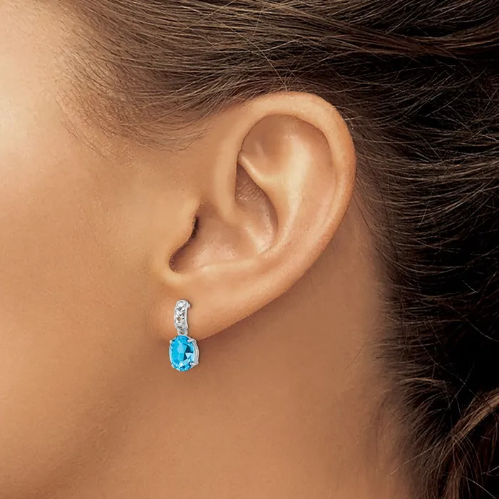 Earrings Goldia Sterling Silver Rhodiumplated Blue Topaz Earrings