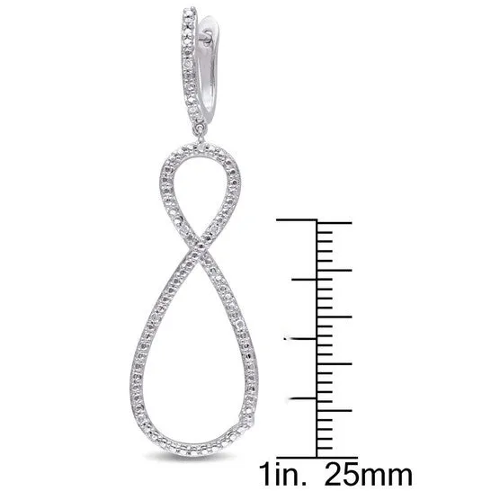 Earrings JMS always Original AMOUR 110 CT TW Diamond Infinity Earrings In Sterling Silver Earrings JMS always Original AMOUR 110 CT TW Diamond Infinity Earrings In Sterling Silver