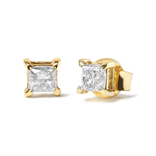 Earrings JMS always Original Haus of Brilliance 10K Yellow Gold 58 Cttw Princess Cut Diamond 4Prong Solitaire Stud Earrings JK Color I2I3 Clarity Earrings JMS always Original Haus of Brilliance 10K Yellow Gold 58 Cttw Princess Cut Diamond 4Prong Solitaire Stud Earrings JK Color I2I3 Clarity