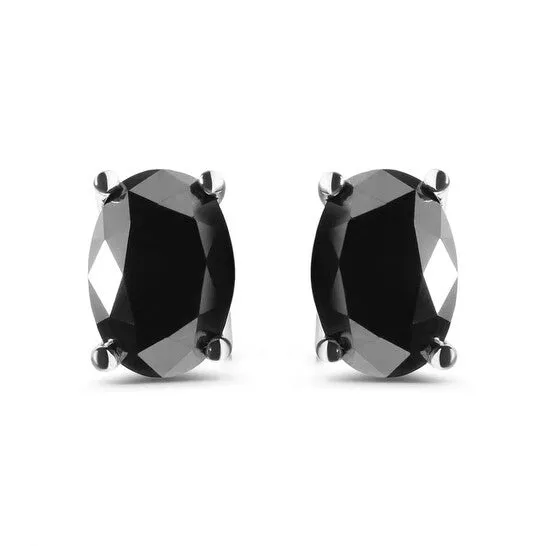 Earrings JMS always Original Haus of Brilliance 14K White Gold 300 Cttw Oval Cut Black Diamond Stud Earrings Earrings JMS always Original Haus of Brilliance 14K White Gold 300 Cttw Oval Cut Black Diamond Stud Earrings