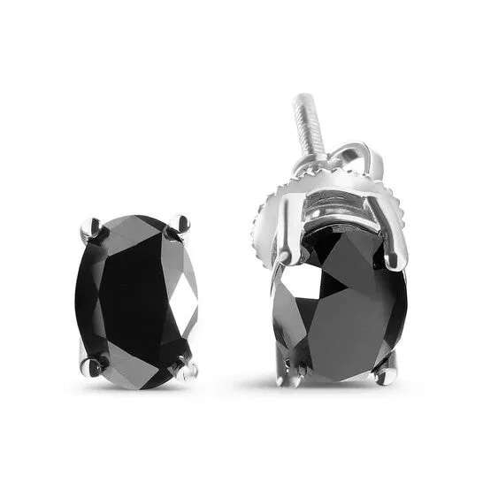 Earrings JMS always Original Haus of Brilliance 14K White Gold 300 Cttw Oval Cut Black Diamond Stud Earrings Earrings JMS always Original Haus of Brilliance 14K White Gold 300 Cttw Oval Cut Black Diamond Stud Earrings