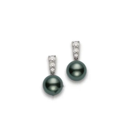Earrings JMS always Original Mikimoto Morning Dew Black 9mm South Sea Cultured Pearl Earrings 18K White Gold PEA643BDW Earrings JMS always Original Mikimoto Morning Dew Black 9mm South Sea Cultured Pearl Earrings 18K White Gold PEA643BDW