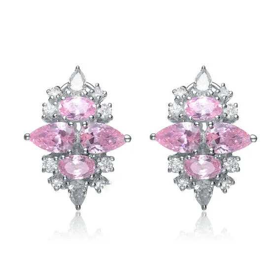 Earrings Original Megan Walford 925 Sterling Silver Pink Cubic Zirconia Stud Earrings JMS always Earrings Original Megan Walford 925 Sterling Silver Pink Cubic Zirconia Stud Earrings JMS always