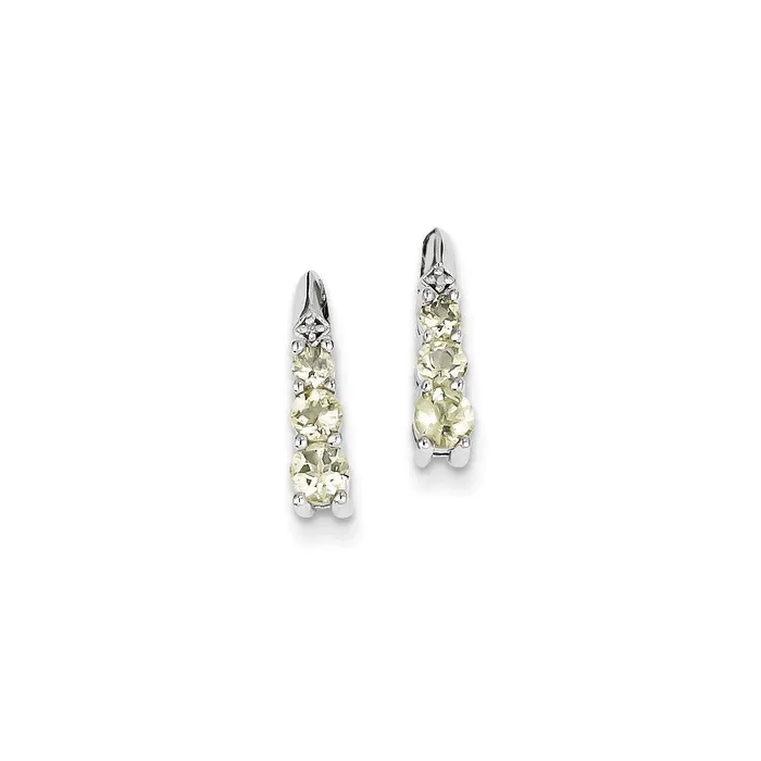 Earrings Sterling Silver Lemon Quartz Diamond Earrings Goldia