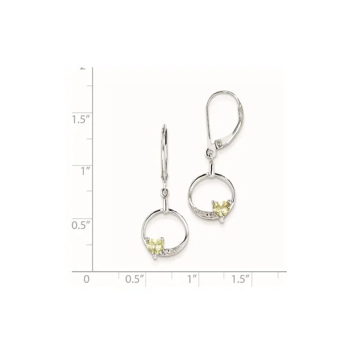 Earrings Sterling Silver Lemon Quartz Diamond Earrings Goldia
